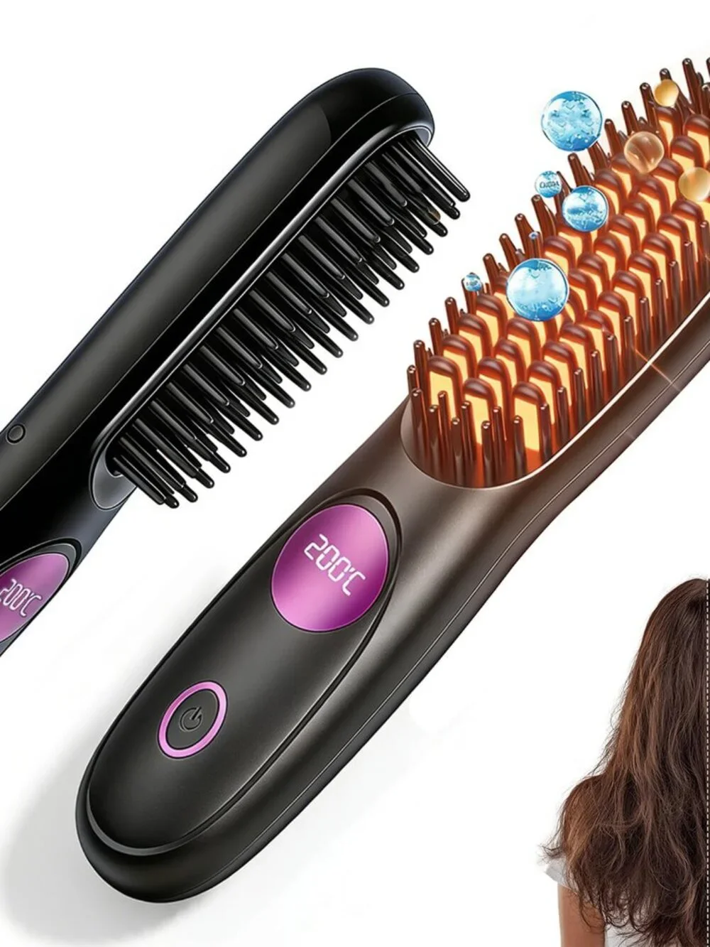 Go Brush Pro, 2026 Upgraded Cordless Hair Straightener, Portable Type-C